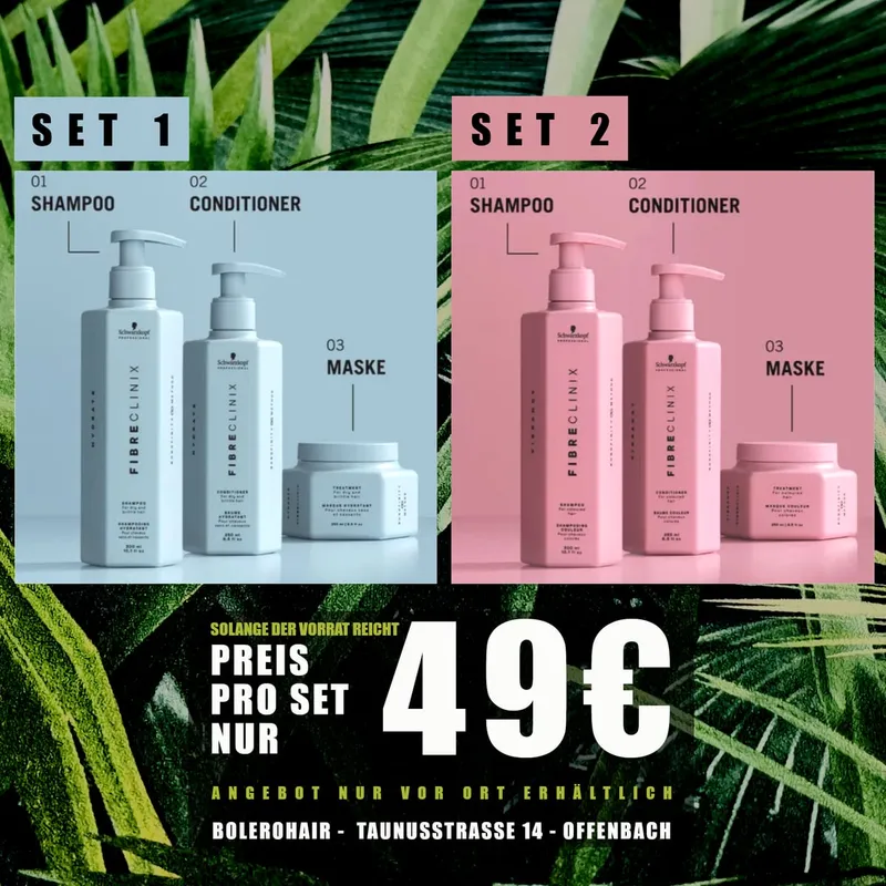 Zwei Pflege-Sets mit Shampoo, Conditioner und Maske für je 49 €